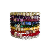 colorful stack of harper pave bracelets in multiple shades Love Lisa
