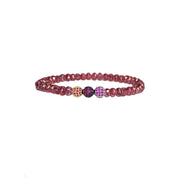 medium violet red harper colorful 3 pave bracelet with crystal beads Love Lisa