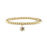gold harper colorful star of david bracelet beaded stretch jewelry Love Lisa