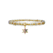 golden aura harper colorful star of david bracelet beaded stretch jewelry Love Lisa