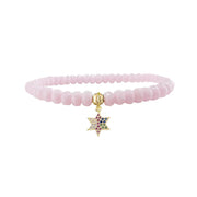 misty rose pink harper star of david bracelet feminine beaded jewelry Love Lisa