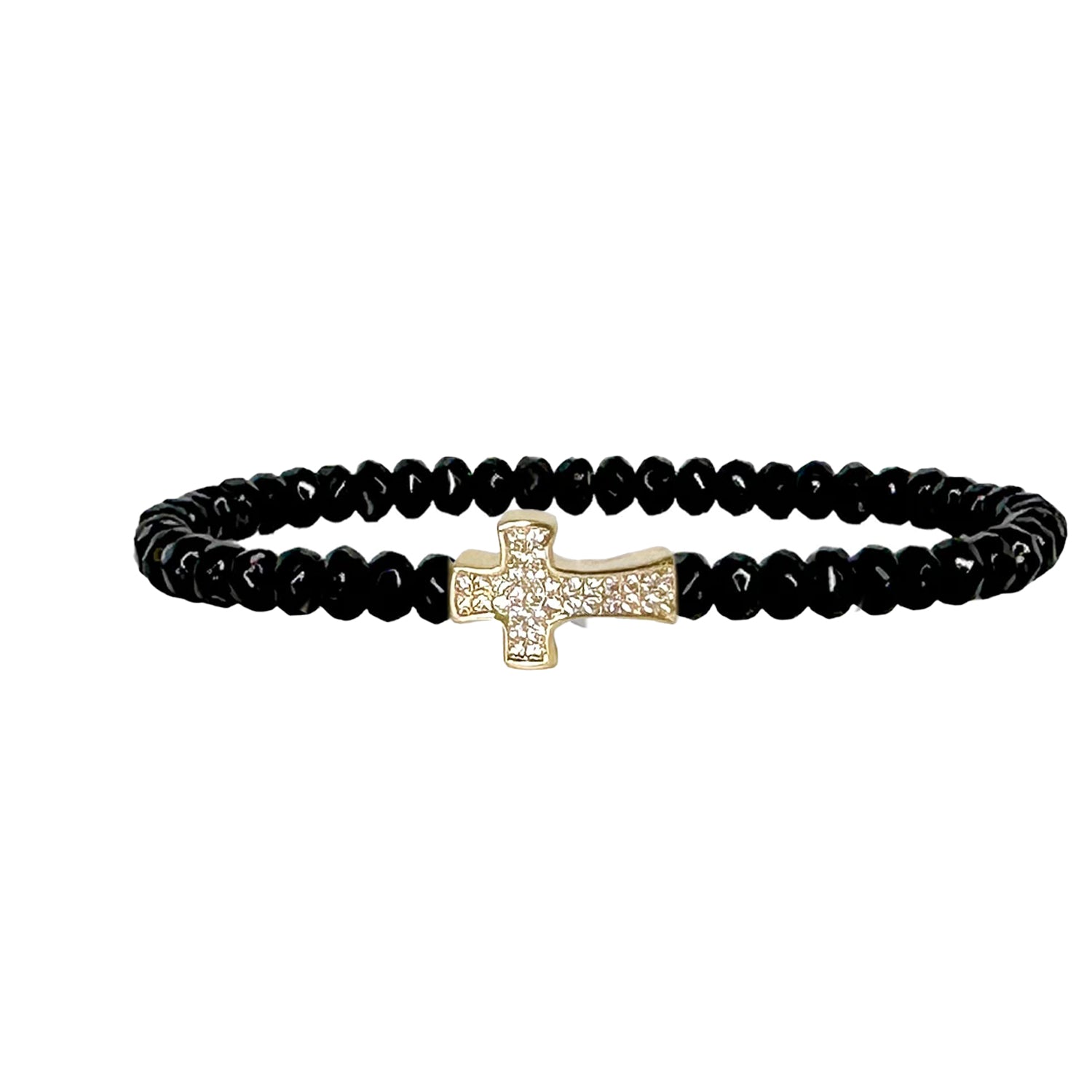 black harper cross bracelet with crystal cz cross Love Lisa