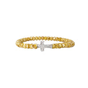 mustard harper cross bracelet with sparkling cz cross Love Lisa