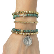 colorful harper cross bracelets layered on wrist Love Lisa
