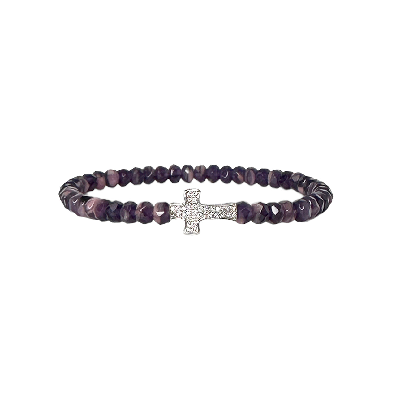 orchid purple harper cross bracelet feminine beaded jewelry Love Lisa