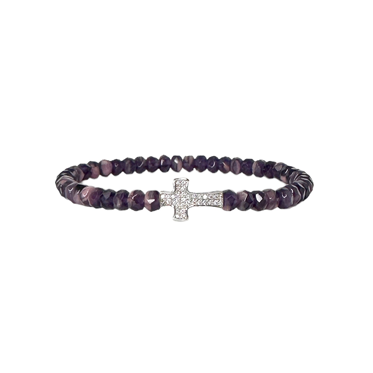 orchid purple harper cross bracelet feminine beaded jewelry Love Lisa