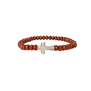 spicy orange harper cross bracelet with cz cross connector Love Lisa