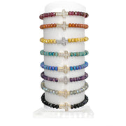 stacked harper cross bracelets in assorted colors crystal beaded jewelry Love Lisa