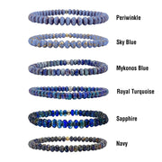 harper crystal stretch bracelet color chart showcasing purple plum lavender and deep violet czech crystal beads