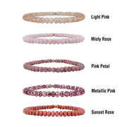 color chart of harper crystal stretch bracelet pink shades i