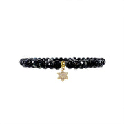 harper cz star of david charm bracelet black czech rondelle beaded bracelet love lisa