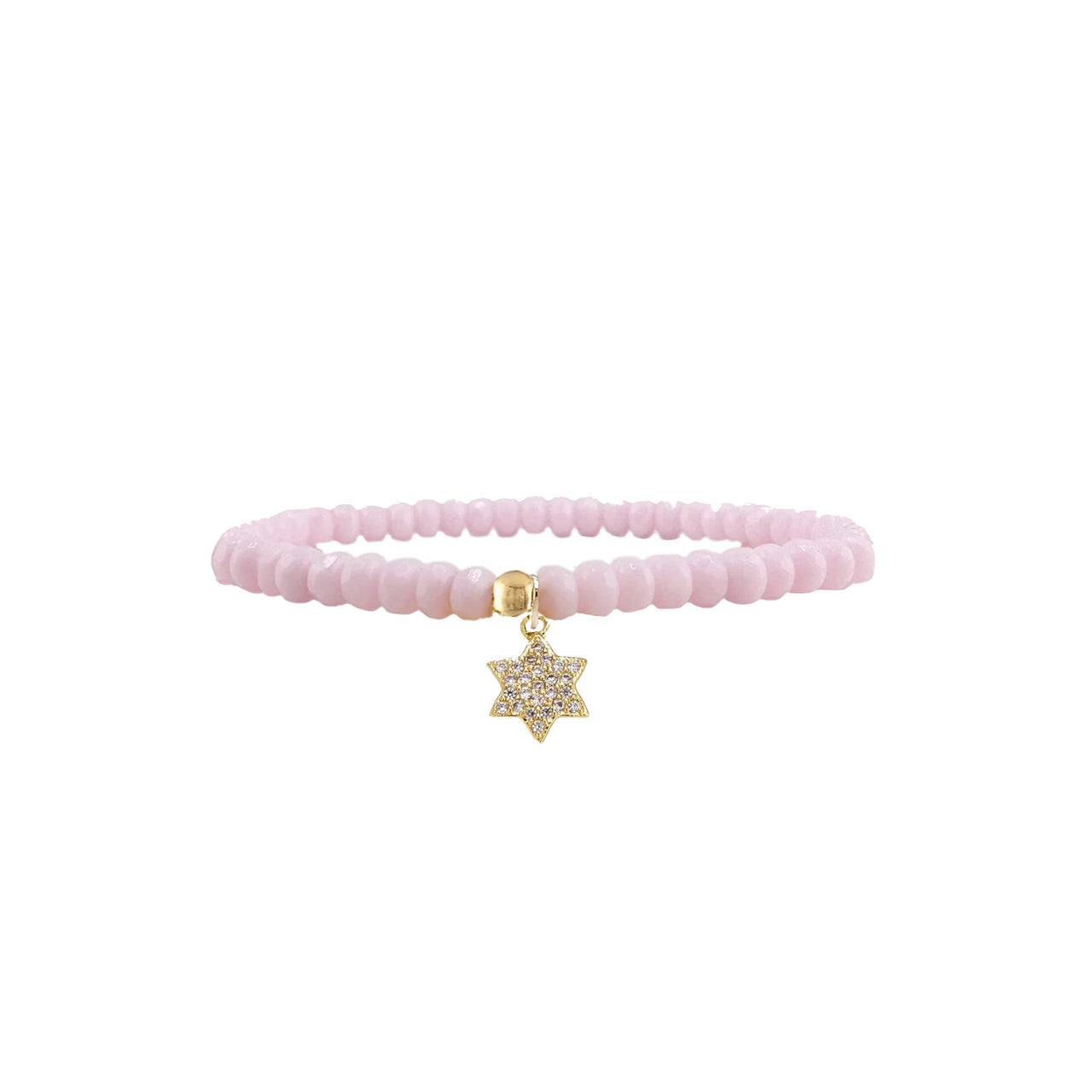 harper cz star of david charm bracelet misty rose czech rondelle beads love lisa