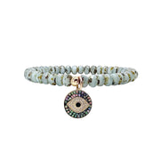 light blue harper czech crystal mosaic evil eye charm bracelet Love Lisa