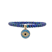 royal turquoise harper czech crystal mosaic evil eye charm bracelet Love Lisa