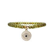 translucent green harper czech crystal mosaic evil eye charm bracelet Love Lisa