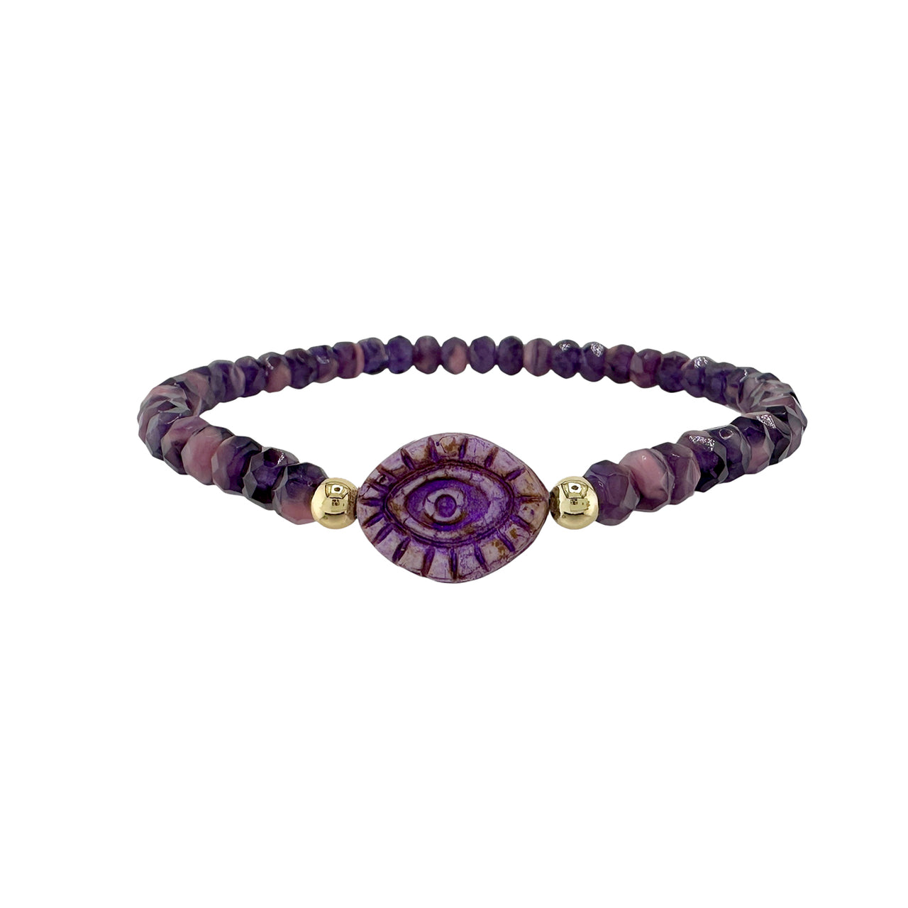 love lisa harper gemstone evil eye bracelet orchid