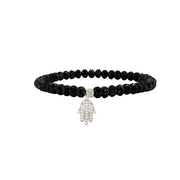 Love Lisa Harper Hamsa Bracelet in black silver

