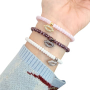 Love Lisa Harper Kisses Bracelet layered Czech bead stretch bracelet worn on wrist