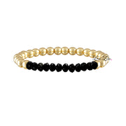 black gold harper luxe beaded bracelet faceted crystal rondelles Love Lisa