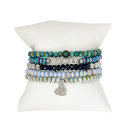harper luxe beaded bracelet with faceted crystals on family love stack Love Lisa