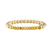 mustard gold harper luxe beaded bracelet with brass and crystal beads Love Lisa