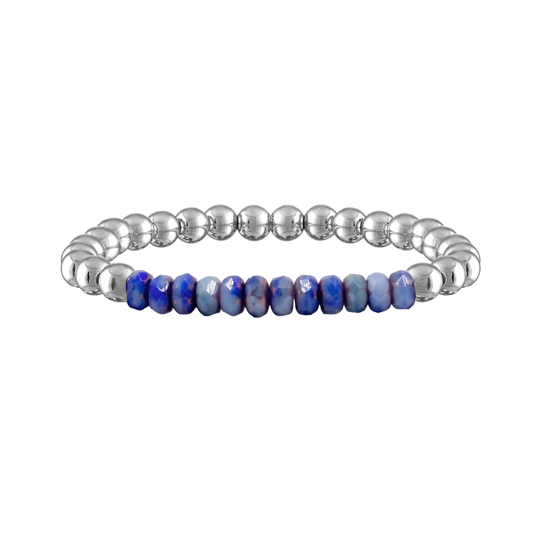 mykonos blue silver harper luxe beaded bracelet with faceted crystals Love Lisa