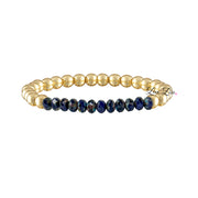 navy gold harper luxe beaded bracelet with faceted crystal beads Love Lisa