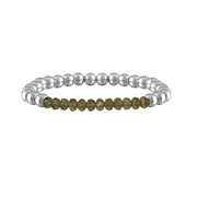 olive silver harper luxe beaded bracelet faceted crystal rondelles Love Lisa