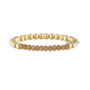 peach puff gold harper luxe beaded bracelet with polished brass beads Love Lisa
