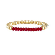 red gold harper luxe beaded bracelet 6mm brass with faceted crystals Love Lisa