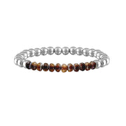 root beer silver harper luxe beaded bracelet with 6mm beads Love Lisa