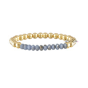 sky blue gold harper luxe beaded bracelet with brass and crystal beads Love Lisa