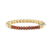 spicy orange gold harper luxe beaded bracelet with brass and crystal beads Love Lisa