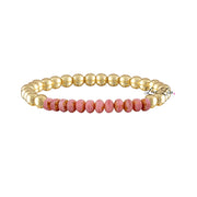 sunset rose gold harper luxe beaded bracelet with polished metal beads Love Lisa