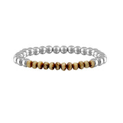 tan silver harper luxe beaded bracelet with polished brass beads Love Lisa