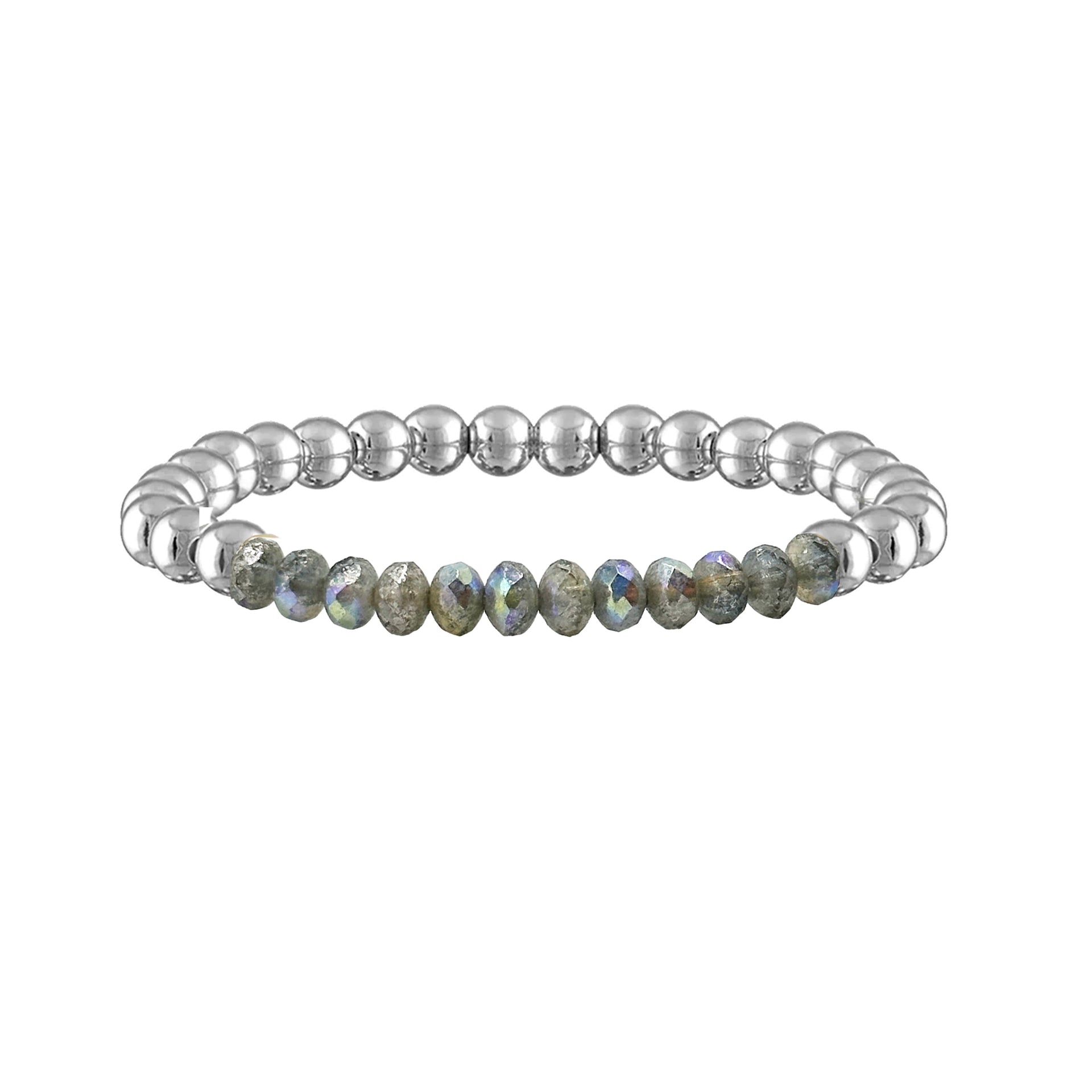 ultimate grey silver harper luxe beaded bracelet faceted crystal rondelles Love Lisa