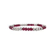 Elegant Harper Luxe Crystal Rhythm Bracelet in silver with alternating cranberry crystals and round beads