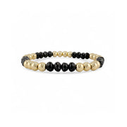 Love Lisa Harper Luxe Crystal Rhythm Bracelet in Black/Gold with faceted crystal accents and polished gold beads