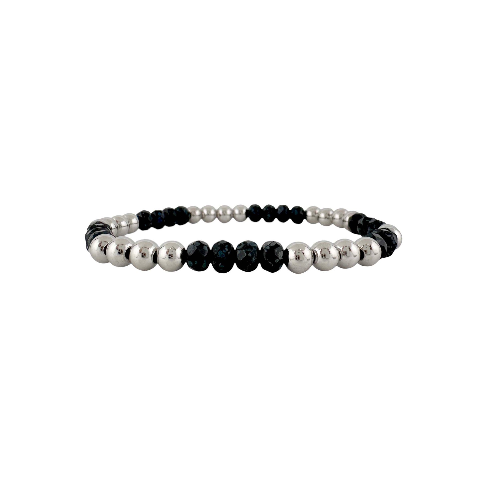 Elegant Harper Luxe Crystal Rhythm Bracelet in silver with alternating crystals and round beads