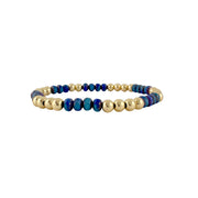 Elegant Harper Luxe Crystal Rhythm Bracelet in royal turquoise and gold with alternating crystals and round beads