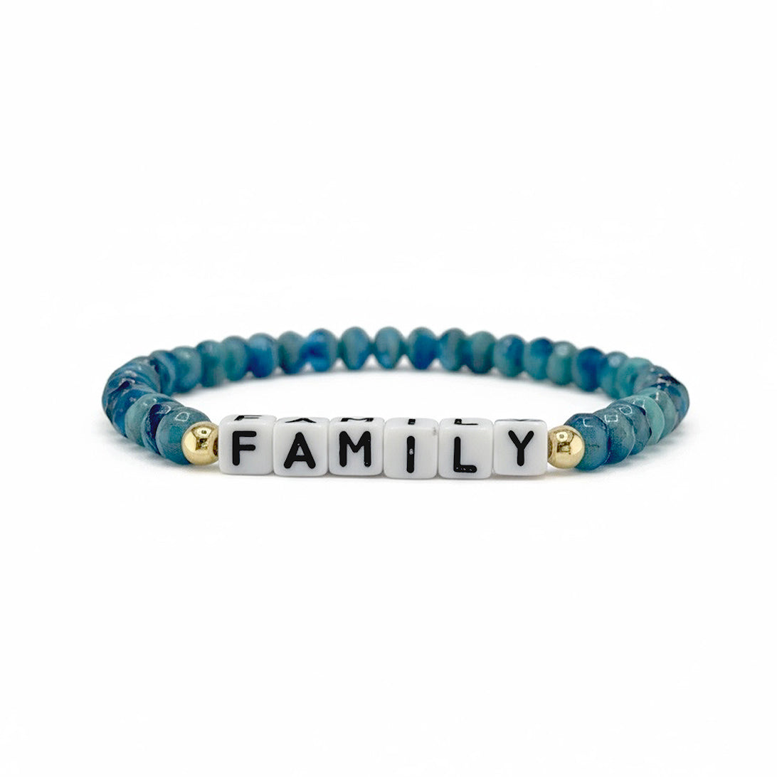 love lisa harper meaningful moments family word bracelet blue beaded