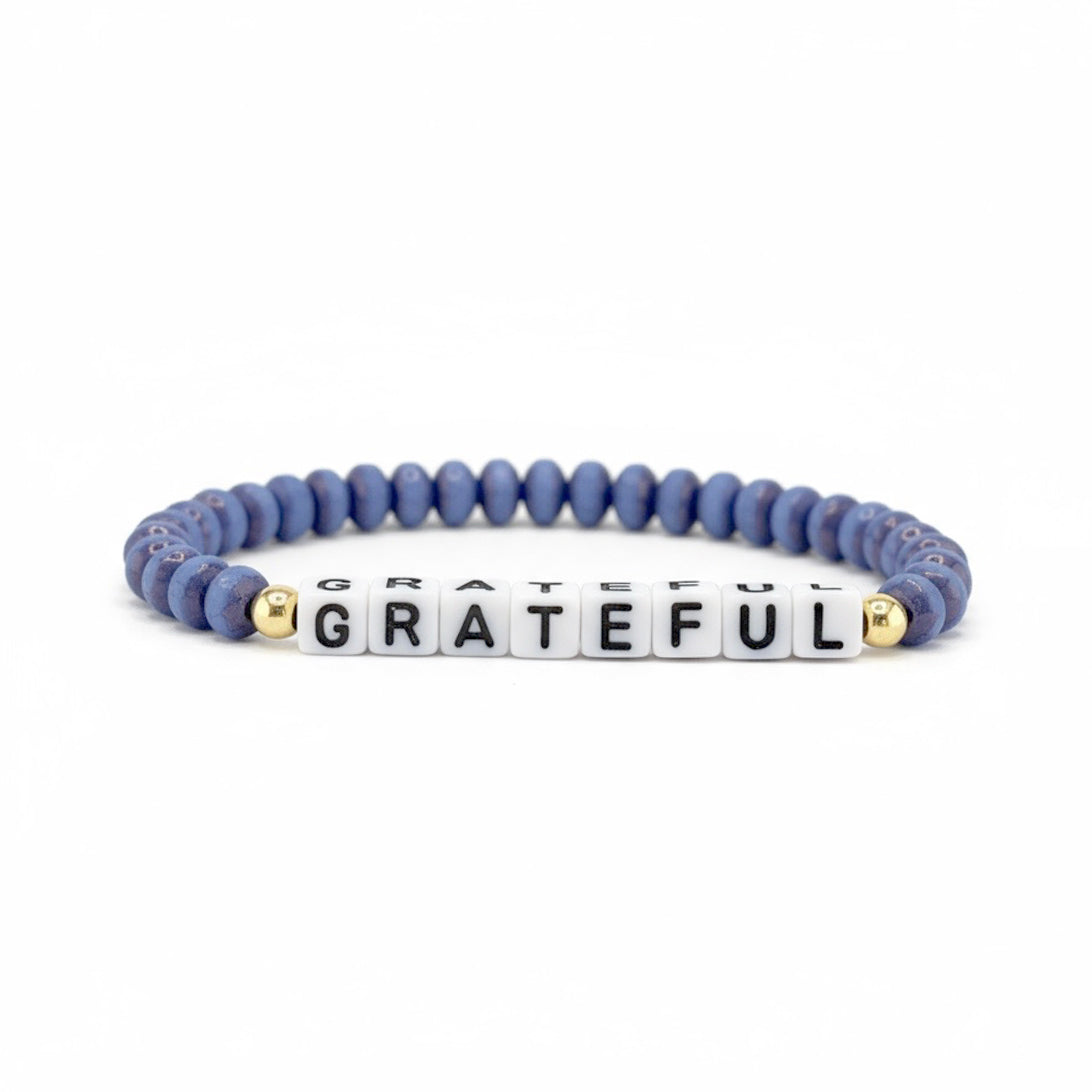love lisa harper meaningful moments grateful word bracelet blue beaded