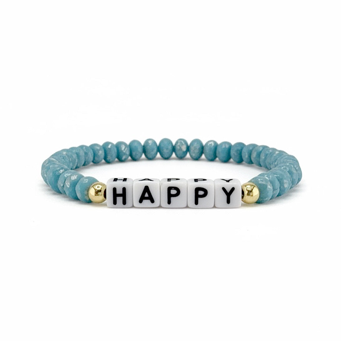 love lisa harper meaningful moments happy word bracelet blue beaded