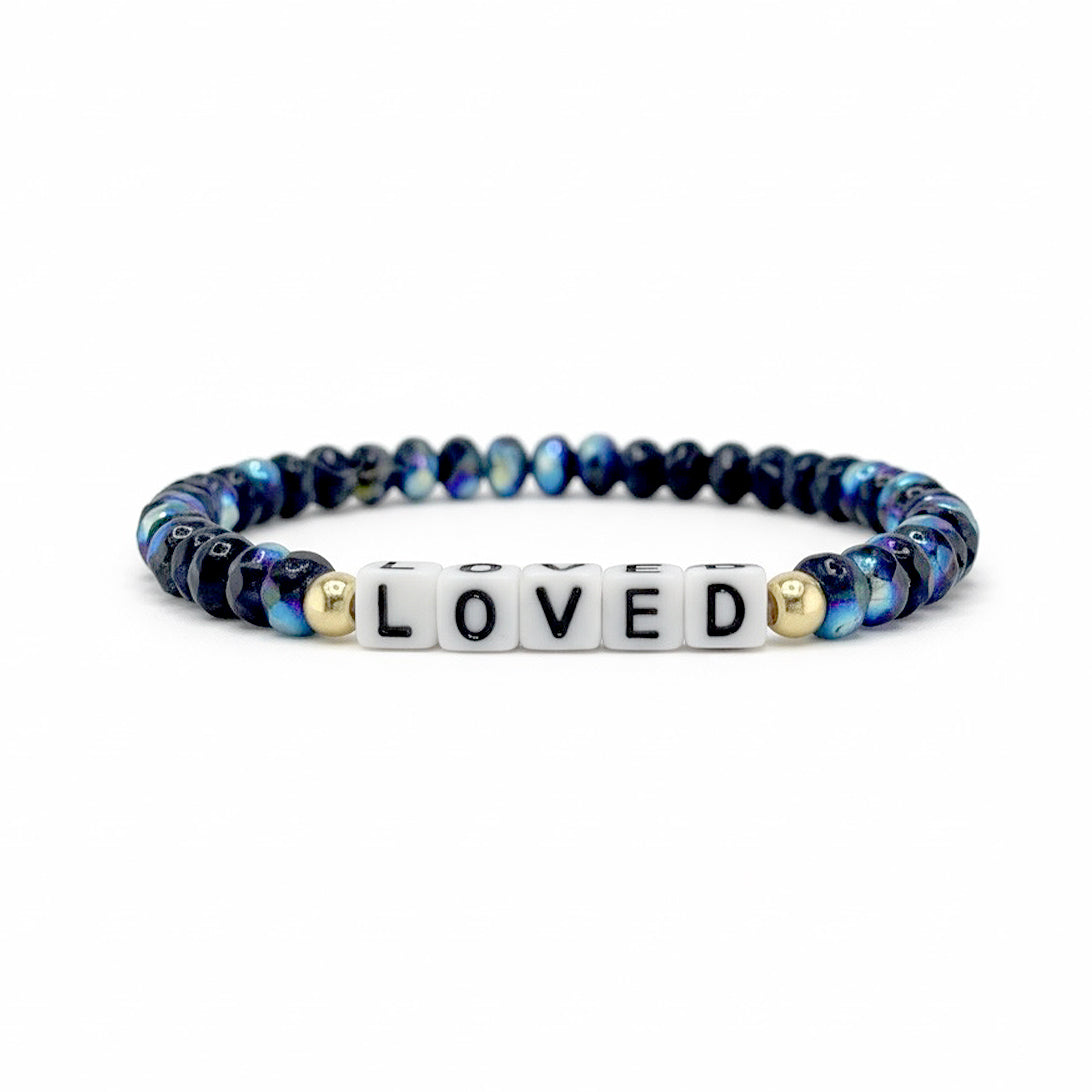 love lisa harper meaningful moments loved word bracelet blue beaded