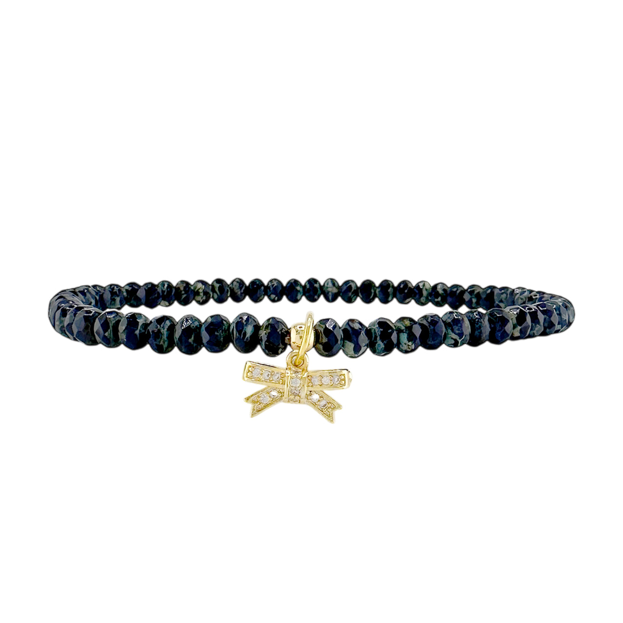 navy harper molly bow anklet with 5mm faceted crystal beads Love Lisa