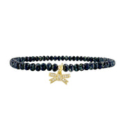 navy harper molly bow anklet with 5mm faceted crystal beads Love Lisa