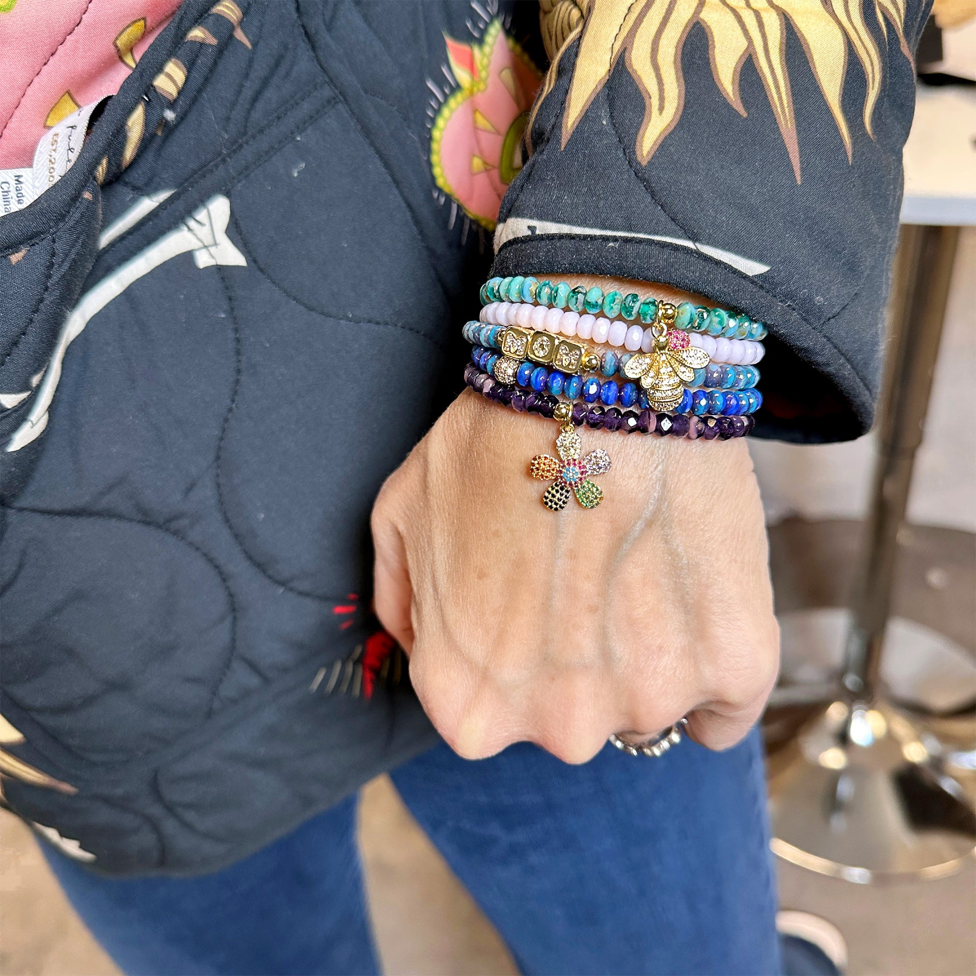 harper mom bracelet stack worn on wrist love lisa