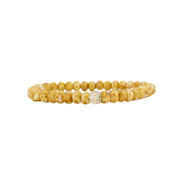 mustard yellow harper pave bracelet with faceted crystal beads and gold pave accent by Love Lisa