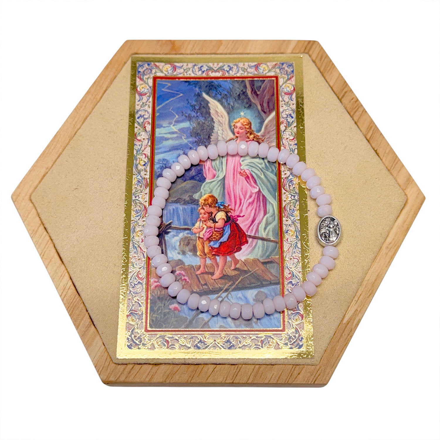 harper subliminal saint bracelet guardian angel religious beaded stretch bracelet