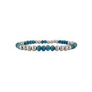 Elegant Harper Luxe Crystal Rhythm Bracelet in teal and silver with alternating crystals and round beads
